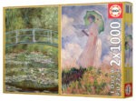 Puzzle 2×1000 Claude Monet – The Water-Lily Pond + Woman With Parasol Turned to the Left Sifra 19270 - Slika 3