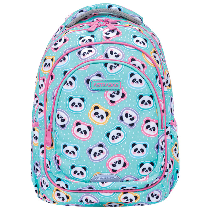 000021116 Ranac đački anatomski 3zipa AB330 Minty Pandas 25.Astrabag 502025010 tirkizni Šifra: 000021116 - Slika 1
